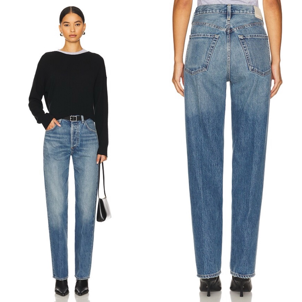 Citizens Of Humanity Straight Leg Jeans In Medium Blue Wash